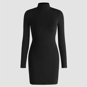 mock neck long sleeve mini dress